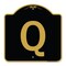 Signmission Designer Series Sign-Sign W/ Letter Q, Black & Gold Aluminum Sign, 18" x 18", BG-1818-22932 A-DES-BG-1818-22932 - alternate 1